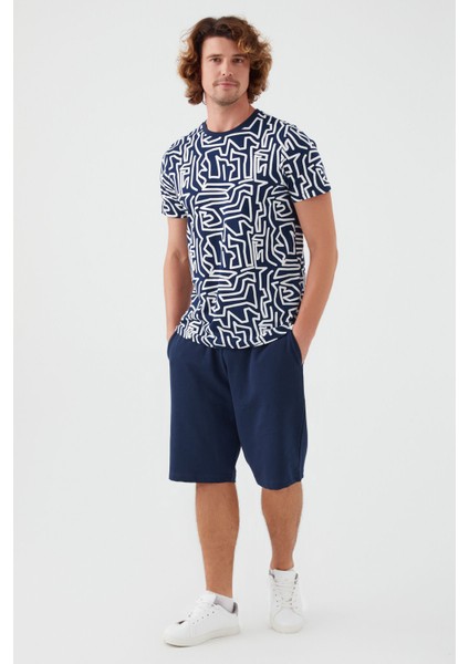 Maze Lacivert Erkek Bermuda Pijama Takım