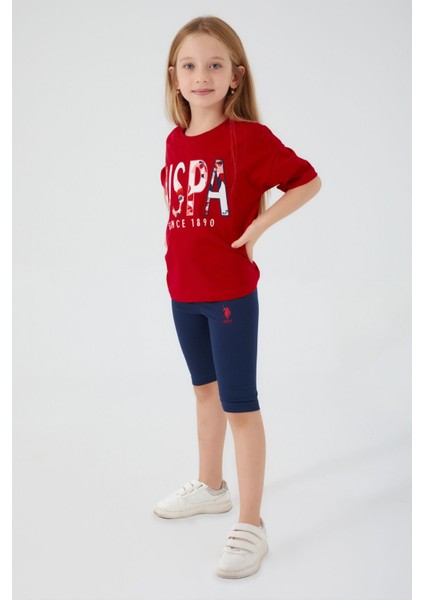 Kız Garson Bermuda Tayt Takım Kırmızı modelleri