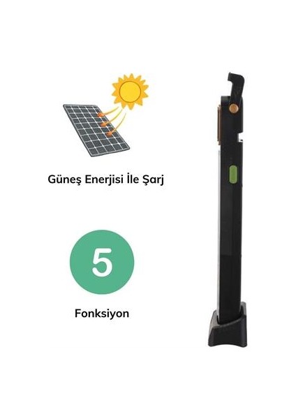 Petinka®5 Fonksiyonlu Güneş Enerjisi Ile Şarj Olabilen 48 Ledli Işıldak,aydınlatma PR-3838