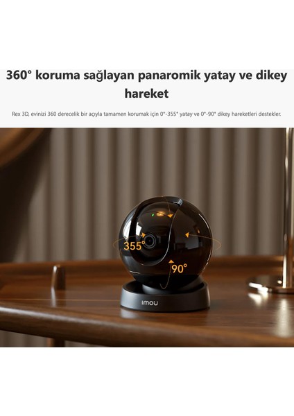 Rex 3D Iç Ortam Wi-Fi PT Kamera 3 MP - Evcil Hayvan Algılama-Gece GÖRÜŞ-360° Hareket-Hareket ve Insan Algılama-İki Yönlü Konuşma-SD KART-ONVIF-(IPC-GS2DP-3K0W)