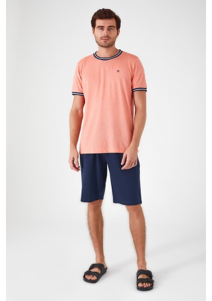 Prettily Pembe Erkek Uzun Kol Bermuda Pijama Takım modelleri