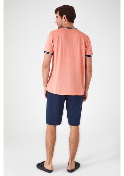 Prettily Pembe Erkek Uzun Kol Bermuda Pijama Takım indirimleri