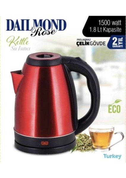 Rose 1500W Çelik Kettle