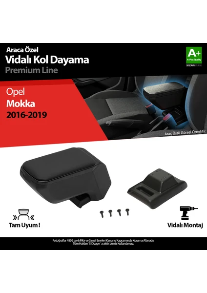 Opel Mokka Abs Vidalı Kol Dayama Kolçak Siyah 2016-2019 A+ Kalite