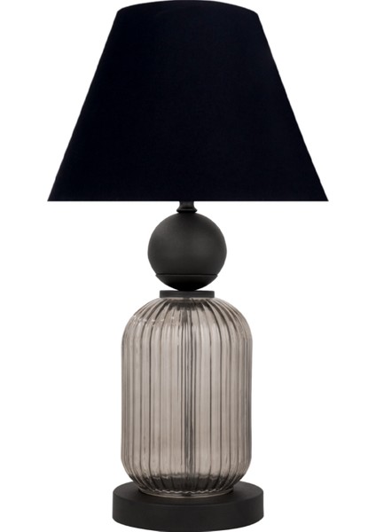 Lotus Opal Black Cam Koni Abajur