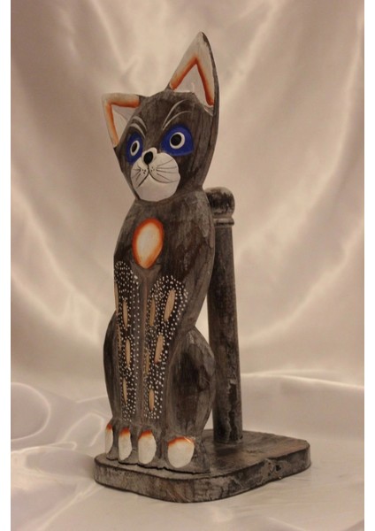 Peçetelik Kağıt Havluluk Kedi Figürlü Açık Gri fiyatları