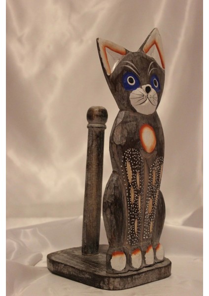 Peçetelik Kağıt Havluluk Kedi Figürlü Açık Gri modelleri