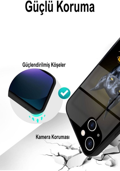Apple iPhone 6s ile Uyumlu Silikon Arkası Cam Kapak Doberman Tasarımlı Cam Kılıf indirimleri