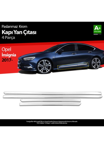 Opel Insignia Krom Kapı Yan Çıtası 4 Prç. 2017 Üzeri