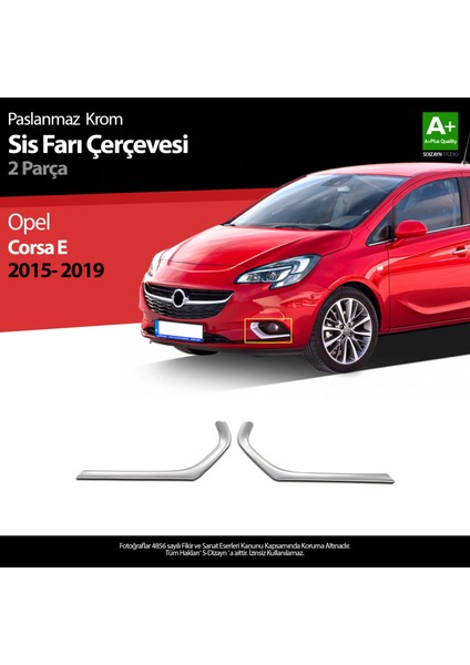 Opel Corsa E Krom Sis Farı Çerçevesi 2 Prç 2015-2019 A+ Kalite