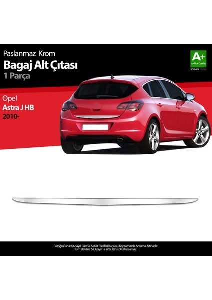 Opel Astra J HB Krom Bagaj Alt Çıta 2010 Üzeri