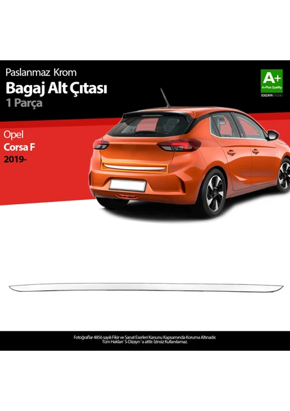 Opel Corsa F Krom Bagaj Alt Çıtası 2019 Üzeri A+ Kalite