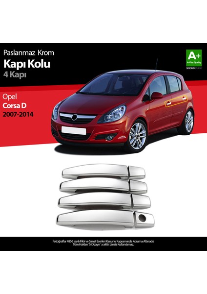 Opel Corsa D Krom Kapı Kolu 4 Kapı 2007-2014 A+ Kalite