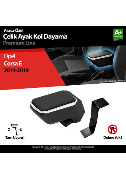 Opel Corsa E Kol Dayama Kolçak Çelik Ayaklı Abs Gri 20014-2019 A+ Kalite