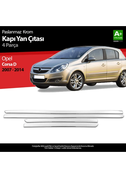 Opel Corsa D Krom Kapı Yan Çıtası 2007-2014