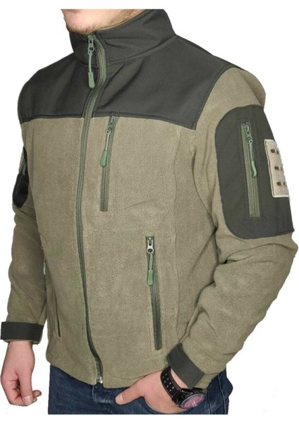 Taktik Polar Mont Softshell Su Geçirmez Omuz Kısım Haki