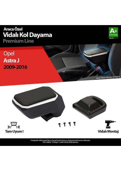 Opel Astra J ABS Vidalı Kol Dayama Kolçak Gri 2012-2020 A+ Kalite