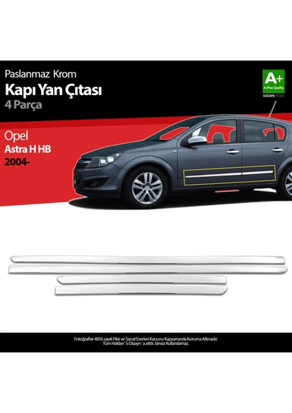 Opel Astra H Hb Krom Kapı Yan Çıtası 2004 Üzeri