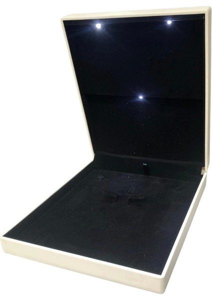 Işıklı Büyük Set Kutusu Beyaz 19X22 cm