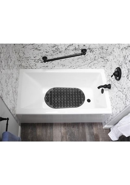 Reis Home Masajlı Vantuzlu Banyo & Duş Kaydırmazı Paspası Bath Antrasit Gri Renk