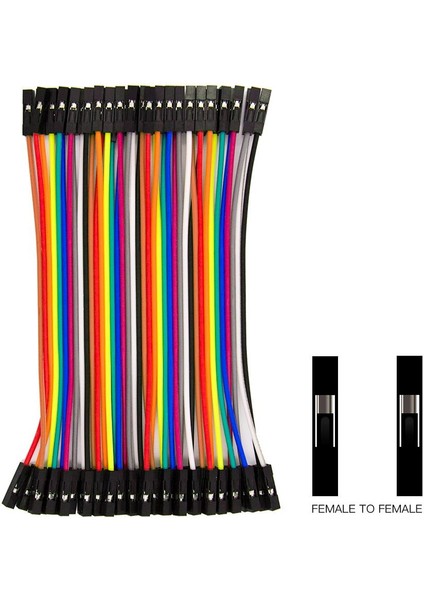 40 Pin Ayrılabilen Dişi - Dişi Jumper Kablo - 10 cm