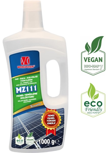 Mz 111 Güneş Paneli Temizleyici , Panel Temizleme Solüsyonu 1 Lt