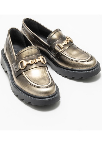 Gold Deri Kadın Loafer fiyatları