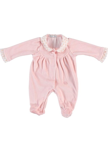 Monaroza Kız Bebek Pembe Yaka Detaylı Bebek Tulum 7572