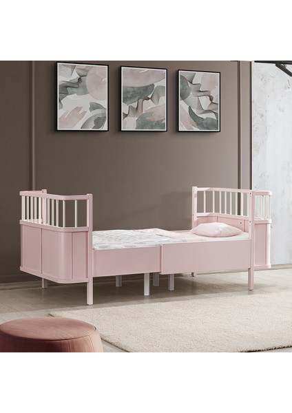 Mdf Beşik Siesta Büyüyen Beşik 90 x 130 - Siesta Karyola 90 x 190 - Pembe