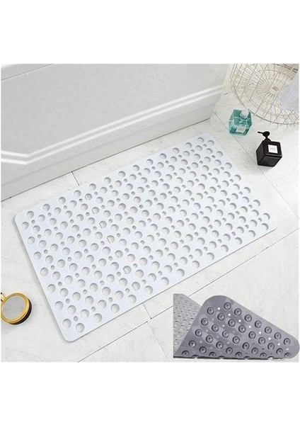 Beyaz 66 Vantuzlu Banyo Duş Kaydırmaz Paspas