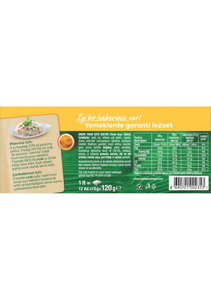 Tavuk Suyu Tablet Bulyon 120g
