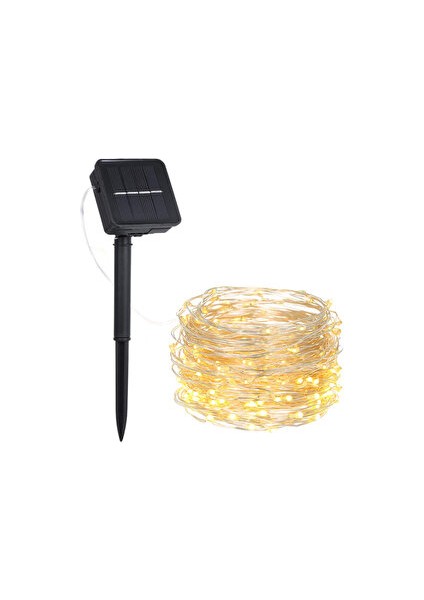 ( 1 Adet ) Petrix Güneş Enerjili 100 Peri Ledli 10 M Bahçe Solar Aydınlatma