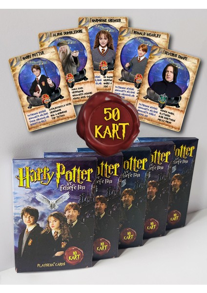 Harry Potter ve Felsefe Taşı Limited Edition 50 Kartlık Özel Seri Full Set - Tüm Karakter ve Eşyalar Tam Set