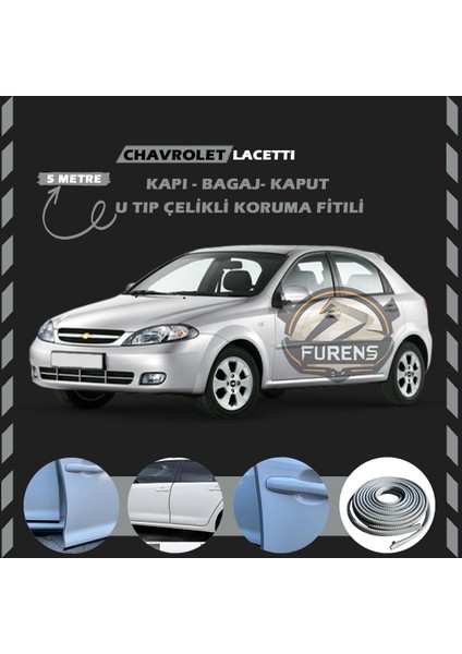 Chavrolet Lacetti Oto Araç Kapı Koruma Fitili 5metre Parlak Gri Renk