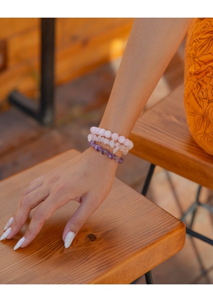 Pembe Kuvars Doğal Taş Kadın Bileklik fiyatları