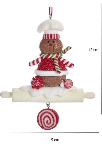 Oklavalı Aşçı Gingerbread Man Yılbaşı Süsü – 11,5cm fiyatları