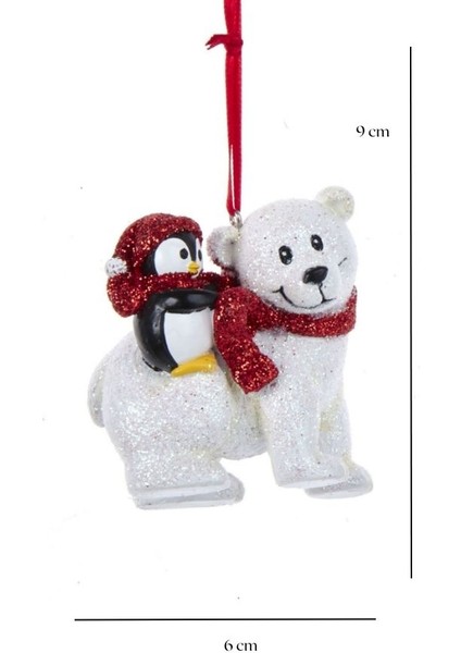 Atkılı Kutup Ayısı & Penguen Yılbaşı Ağaç Süsü –9cm fiyatları