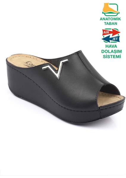 Kailey 6145 Kadın Dolgu Topuklu V Toka Terlik indirimleri
