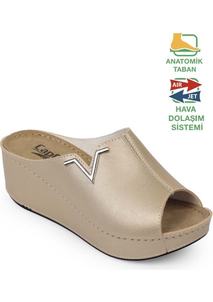 Kailey 6145 Kadın Dolgu Topuklu V Toka Terlik indirimleri