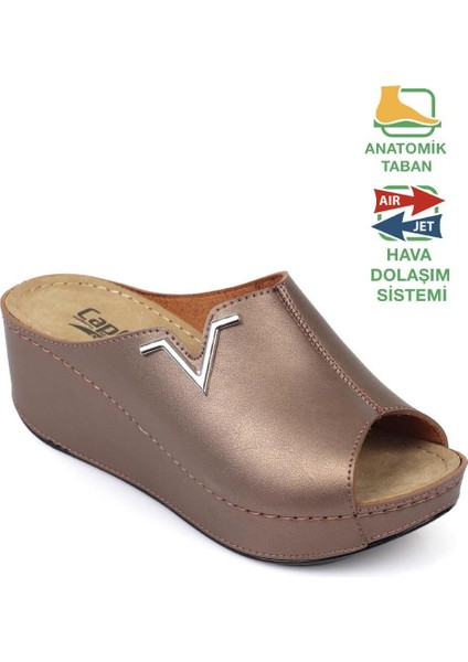 Capone 6145 Kadın Platform V Toka Terlik