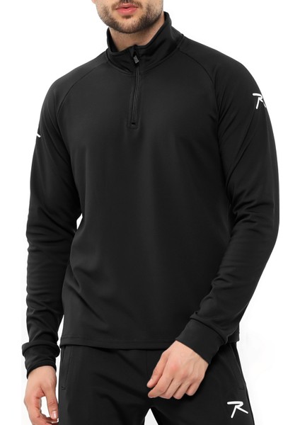 Erkek Yarım Fermuarlı Eşofman Altus Siyah