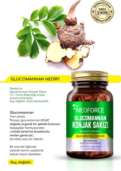 Glucomannan Konjak Sakızı 60 Kapsul