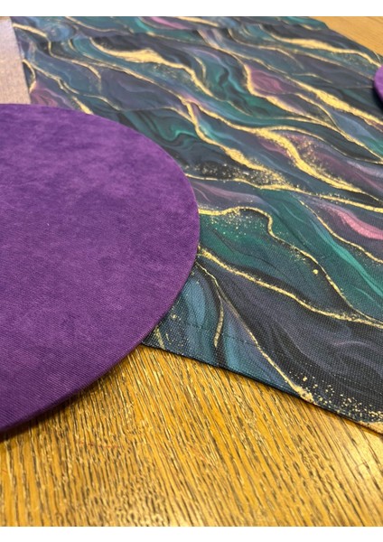 Tuğçe Demir Home Design Mor Epoksi Desen Runner Supla Set fiyatları