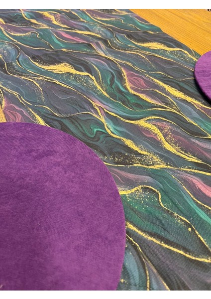 Tuğçe Demir Home Design Mor Epoksi Desen Runner Supla Set modelleri