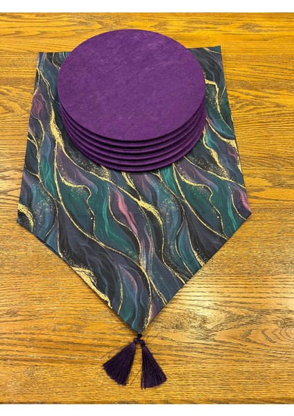 Tuğçe Demir Home Design Mor Epoksi Desen Runner Supla Set fırsatları