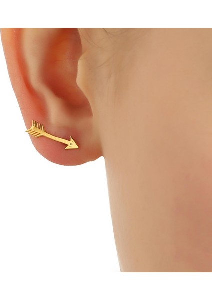 925 Ayar Gümüş Minik Ok Earcuff Küpe