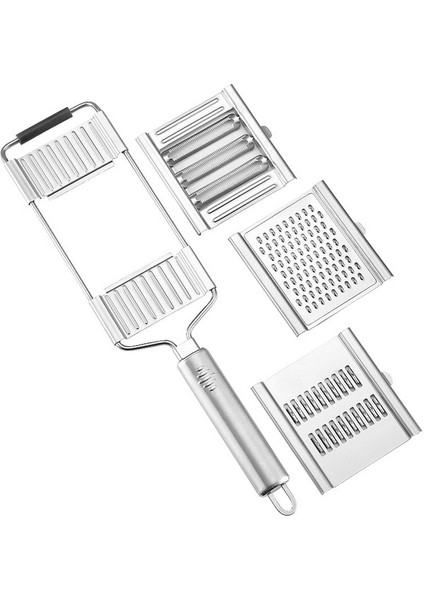 3 Set 4 In 1 Parçalayıcı Kesici Paslanmaz Çelik Taşınabilir Manuel Sebze Dilimleme Kolay Temiz Rende Saplı Çok Amaçlı Mutfak Aracı (Yurt Dışından)