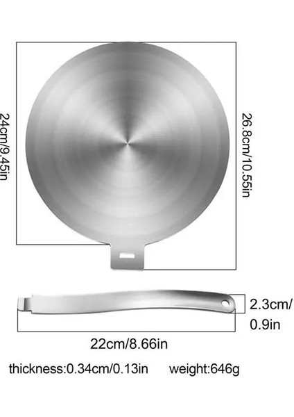 240X3.4MM Paslanmaz Çelik Isı Iletim Plakası Gazlı Ocak Isı Difüzörü Paslanmaz Çelik Indüksiyon Plaka Adaptörü Mutfak Soba Tencere (Yurt Dışından)