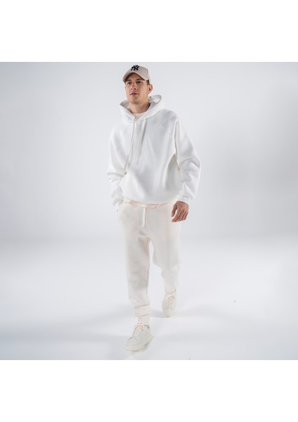 Friday Offset Pina Erkek Off White Kapüşonlu Oversize Sweatshirt Hoodie