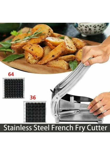 Gümüş-A Paslanmaz Çelik Sebze Kesici Patates Cipsi Makinesi Et Kıyıcı Kesme Makinesi Patates Kesici Manuel Mutfak Alet (Yurt Dışından) fırsatları